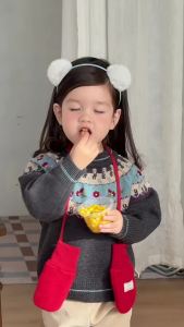 [ Turanca ] Childrens clothing 2025 Winter Korean-style childrens clothing girls knitted sweater set
