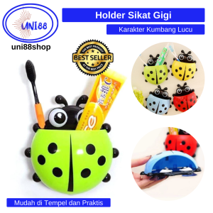 Tempat Wadah Sikat Gigi Tempel Model Kumbang Holder Tempelan Lady Bug Tooth Brush Oraganizer Serbaguna