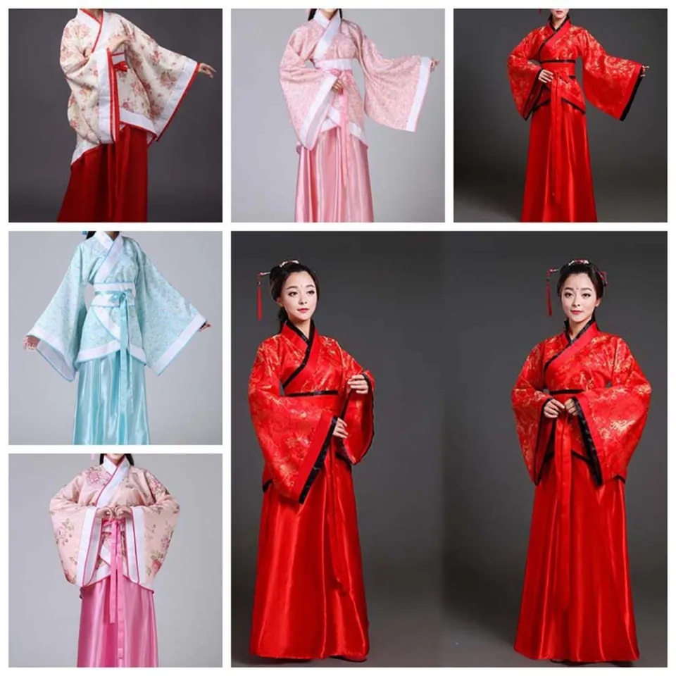 Trang phục cổ trang nữ Trung Quốc áo đỏ váy hồng - Hoài Giang shop