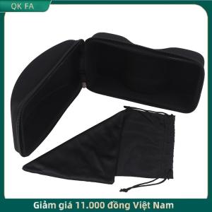QK FA ✨ Bảo vệ trượt tuyết kính hộp trượt tuyết kính trường hợp kính cứng chống sốc trường hợp trượt tuyết kính đen Nylon túi để lưu trữ trượt tuyết Kính