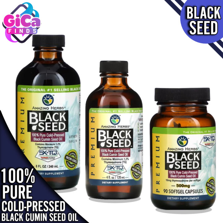 Black Seed Pure Cold Pressed Black Cumin Seed oil 120ml 4 Fl oz 8Fl oz ...