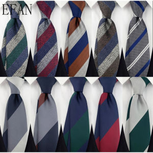 8cm Fashion Mens Green Gray Blue Yellow Maroon Striped Polyester Ties Neckties Gentle Woven Cravate Jacquard Wedding Party Business Tie