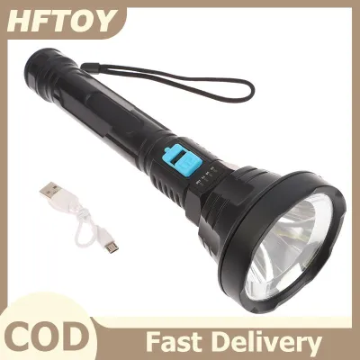 HFTOY ABS LED Flashlights Rechargeable LED Torch With USB Cable Dimmable 3 Modes Flashlight For Camping Hiking Fishing