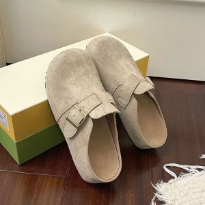 [Free Shipping] Retro WomenS Slippers Spring/Summer 2025 New Collection Outdoor Wear Height-Increasing Thick-Soled Closed-Toe Design