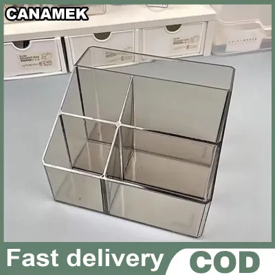 CANAMEK Acrylic trong suốt Máy tính để bàn văn phòng phẩm lưu trữ hộp công suất lớn mảnh vỡ phân chia lưu trữ hộp bàn lưu trữ Kệ tổ chức hộp