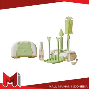 MallMainan-C1069 Sikat Botol Susu Bayi 6IN1 dengan Rak Pengering Botol Portable / Set Bottle Brush