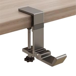 YINGXING ไม่ต้องเจาะ ตะขอแขวนกระเป๋าขอบโต๊ะ แบบพับได้ ปรับได้ ที่แขวนหูฟังสำหรับโต๊ะ ติดตั้งง่าย แบบพกพา ที่จัดระเบียบหูฟัง บ้าน