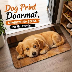 FEELINGS Quick-dry Dog Pattern Doormat Non-slip Diatomite Bathroom Floor Mat Cute Water-absorbing Diatomite Bath Rug Entryway