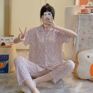 fashion58 Korean 2 in1 pajama terno for woman cotton sleepwear for adult night home dress set fashion pambahay women #02