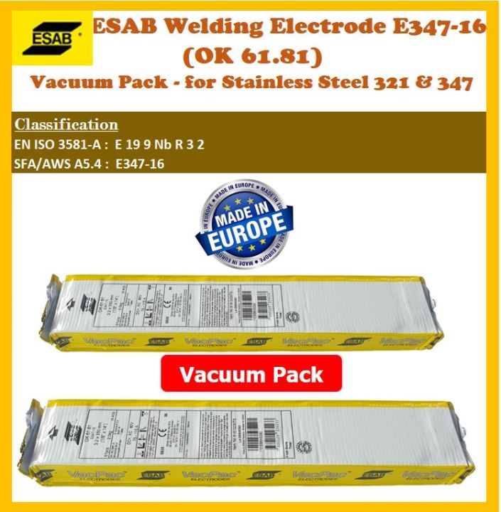 ESAB Welding Electrode E347-16 (OK 61.81) Vacuum Pack - for Stainless ...