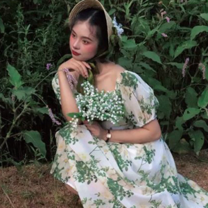 Sweet Lily of the Valley Ribbon Sunshade Straw Hat Japanese Women Pastoral Style Flat Hat Straw Weaving Hats