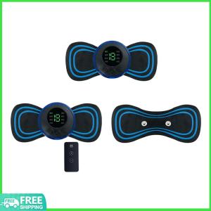 【New Arrival】 Mini EMS Cervical Massage Patch 8 Modes 19 Gears Electric Back Neck Shoulder Massager Smart Timing Cervical Shoulder Body Massager for Relieve Fatigue