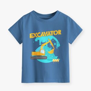 Kaos T-Shirt Anak 1-14 Tahun Motif Kendaraan Alat Berat Series