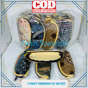 Souvenir Pernikahan Tempat Pensil Batik Oval Kemasan Plastik ISI 50 PCS