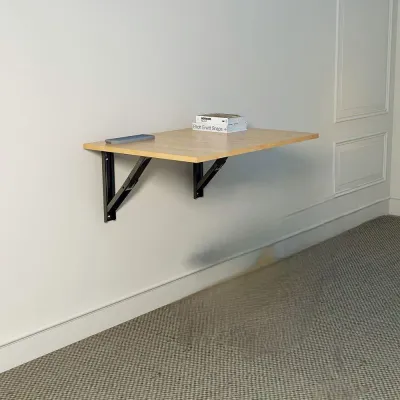 Solid Wood Wall Hanging Folding Table Computer Table Wall Hanging Small Table With Wall Hanging Dining Table Home Wall Hanging Kitchen Shelf Rectangular Wooden Table Wall Hanging Foldable