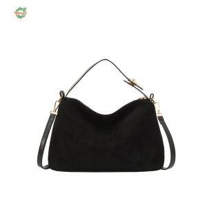 Women Faux Suede Handbag Solid Color Hobo Bag Crossbody Bag for Daily Travel [Winnereco World]