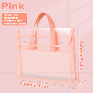 Clear Document File Bag Waterproof Pvc Folder Large Capacity A4 Size School Office Organizer