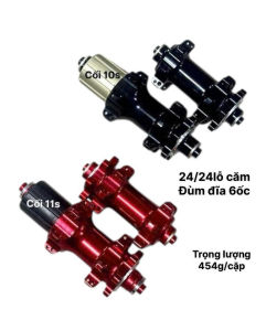 Đùm xe đạp đùm đĩa 6 ốc 24/24lỗ căm thẳng màu đen cối 10s và 11s nổ trớn ngon