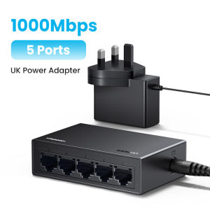 UGREEN 5 Port 10/100/1000Mbps Gigabit Ethernet Desktop Switch Network Switch RJ45 ports Plug & Play Model:35492