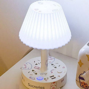 โคมไฟเกาหลี โคมไฟตั้งโต๊ะled3in1USB โคมไฟหัวเตียง โคมไฟห้องนอน โคมไฟมินิมอลพร้อมช่องUSBและมีที่วางโทรศัพท์