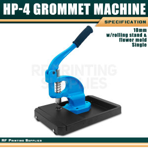 RF Printing Supplies - HP-4 10MM Eyelet Machine w/ Rolling Stand & Flower Mold