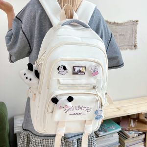 AE Highly Attractive Backpack for Female Students New Cartoon Cute Junior High School Student Schoolbag Lightweight Large Capacity Casual Backpack