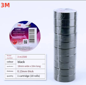 Original genuine 3M1500 electrical tape PVC flame retardant lead-free electrical insulation waterproof tape 18mm width*10 rolls. /Pack