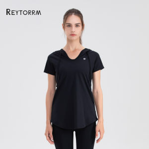 Reytorrm Hoodie Olahraga Wanita Lengan Pendek Kaos Sport (WT008)