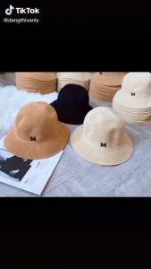 Mũ Chữ M Phong Cách Hàn Quốc Siêu Xinh Chất Liệu Cói Hàng Quảng Châu