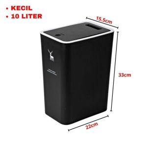 Tempat Sampah Tertutup Kecil Kamar Tidur Minimalis Klik Otomatis Outdoor Tong Kotak Ruang Tamu Dapur