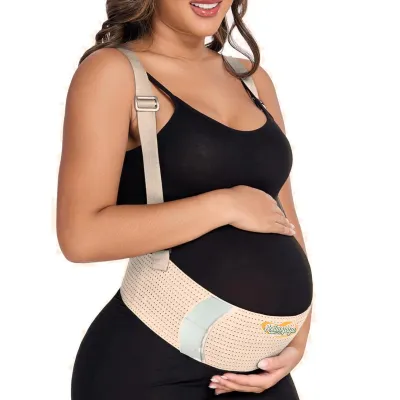 Aoduoyaya Pregnant Support Belt Breathable Adjustable Prenatal Belly Band in The Second and Third Trimesters