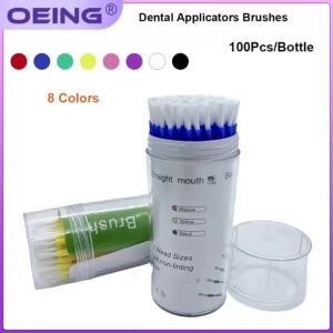 100Pcs Dental Microbrush Applicators Micro Brush Bendable Long Shank Brush Teeth Whitening Oral Dentist Cleaner Tools for Teeth Whitening