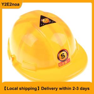 【Local shipping】 1pc Simulation Safety Helmet Pretend Role Play Hat Toy Construction Creative Kids Children Gift Funny Gadgets Yellow