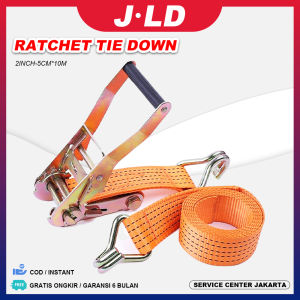 JLD Ratchet Tie Down 2INCH Tali Cargo 5CM*10M Cargo Lashing Belt Pengikat Barang