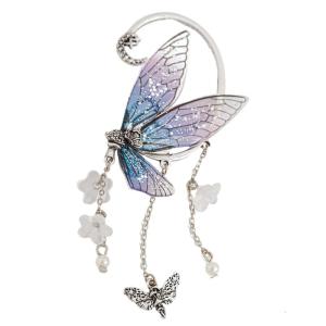 Butterfly Charm Drop Earrings Alloy and Resin Earwear Earbone Clip Decoration Perfect for Modern Womens Daily Party Use