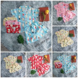 Combo 3 bộ Pijama lụa cho bé trai bé gái từ 6 -12kg đồ bé gái đồ ngủ bé gái đồ mặc nhà thời trang trẻ em 105k