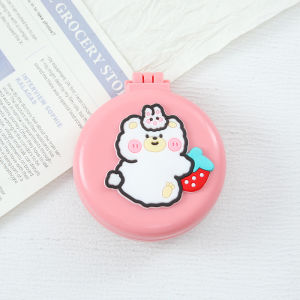 หวีถุงลมนิรภัยแบบพับลายการ์ตูนหวีรองรับการกระแทกขนาดเล็กพกพาได้หวีหวีนวดกระจกในน้อยน่ารัก