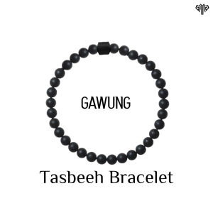 Gawung - Gelang Tasbih Hitam Doff Classic 33 Butir Dzikir Pria Aesthetic Simple Keren GGT33CH