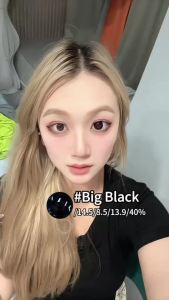 Kính áp tròng Star 1 cặp 6 tháng DIA14.-14.5mm mắt búp bê có độ (0-8) kính áp tròng màu đen lớn