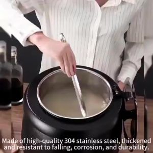 ArcticBreeze 10L Stainless Steel Soup Warmer Commercial Electric Porridge Heater with Heat Control Catering Buffet Food Holding