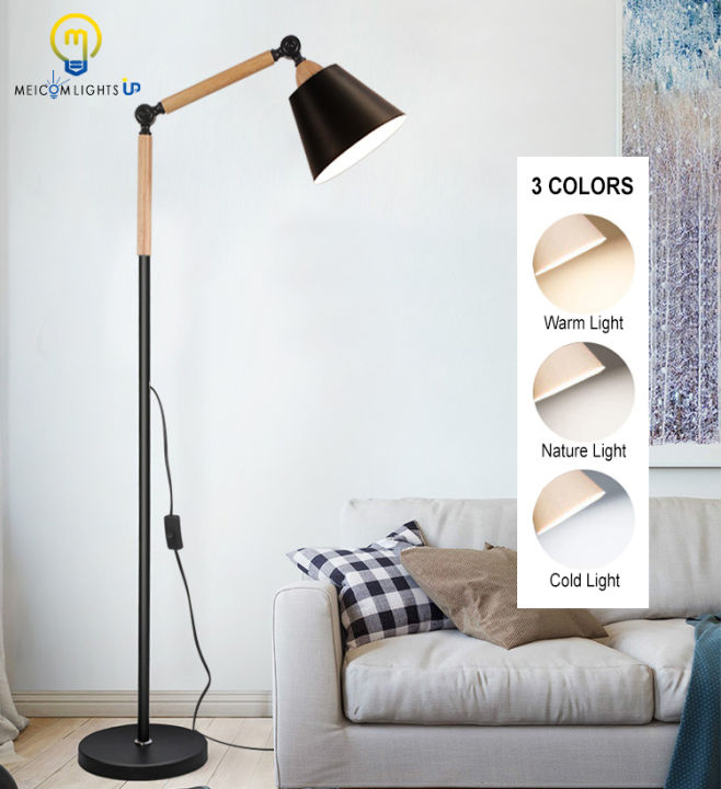 Nordic Floor Lamp Living Room Bedroom Long Lamp Retro Metal Stands Lamp ...