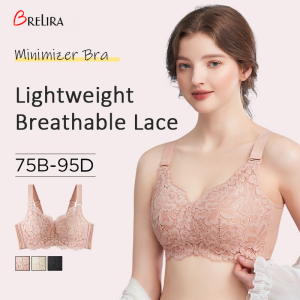 【SINGABRALETTE】Wireless Push Up Bra Seamless Lace Bra Full Cup Minimizer Anti-Sagging Breathable Women Support Underwear