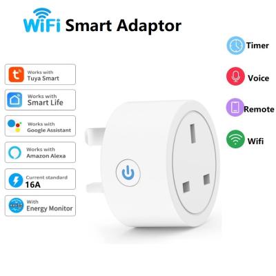 Smart Wifi Plug Socket UK 16A/20A Tuya Adaptor Power Energy Monitor Wireless Remote Control Timer Fo