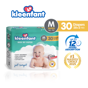 Kleenfant Baby Taped Diaper Medium (30 Pads) Disposable Diaper Baby Essentials Free Shipping