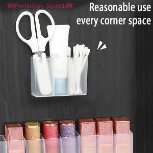 【Special price】🎀Perfection Store1🎀 กล่องใส่ของแบบเจาะติดผนัง3ช่องคลิปหนีบคิ้วกรรไกรแปรงดินสอเขียนคิ้วลิปสติกอุปกรณ์จัดเก็บของชิ้นเล็กๆ