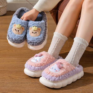 Bonnie Cathy รองเท้าแตะกำมะหยี่นุ่มสบายสำหรับผู้หญิงและผู้ชายฤดูใบไม้ร่วงฤดูหนาว2025การออกแบบสัตว์การ์ตูนใหม่อบอุ่นรองเท้าใส่ในบ้านป้องกันการลื่นแผ่นรองเท้านุ่มสบาย