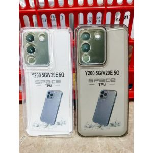Softcase Space Case TPU Vivo Y27 4G / Y27 5G / Y30 / Y50 / Y17S / Y17 / Y15 / Y12 / Y03 / Y18 / Y18E / V29E 5G / Y200 5G / V27 5G / V27 Pro / V27E / Y15S / Y01 Casing Silikone Softcase TPU Trasparant Clear & Black