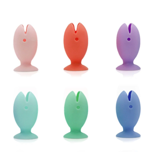 6ชิ้นที่ใส่แปรงสีฟันในปลาซิลิโคนปลอกป้องกันสไตล์ปลาเล็กสำหรับชั้นวางกลางแจ้งตั้งแคมป์เดินทางแบบพกพา