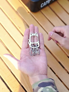 Compact Stainless Steel Lucky Cat Keychain Easy To Attach And Detach Great For Hikers Campers And Travelers