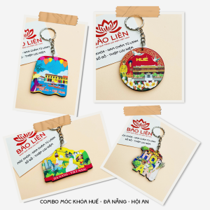 COMBO 06 Móc khóa lưu niệm Việt Nam chủ đề Huế - Đà Nẵng - Hội An - Tiết kiệm 20%